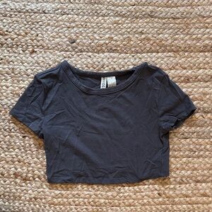 Divided Grey Mini Crop Top